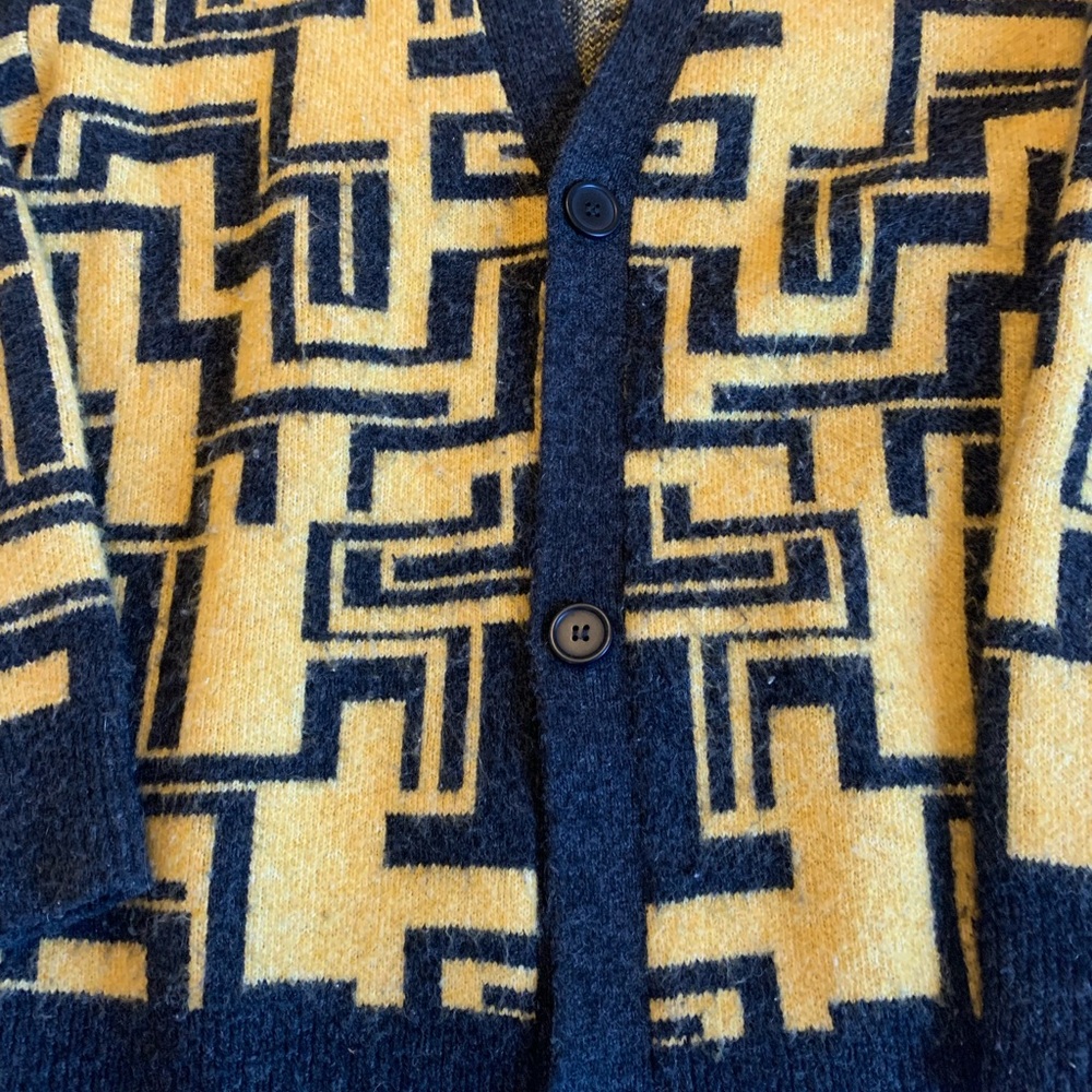 Zara Yellow and Black Geometric Cardigan - Picture 6 of 6